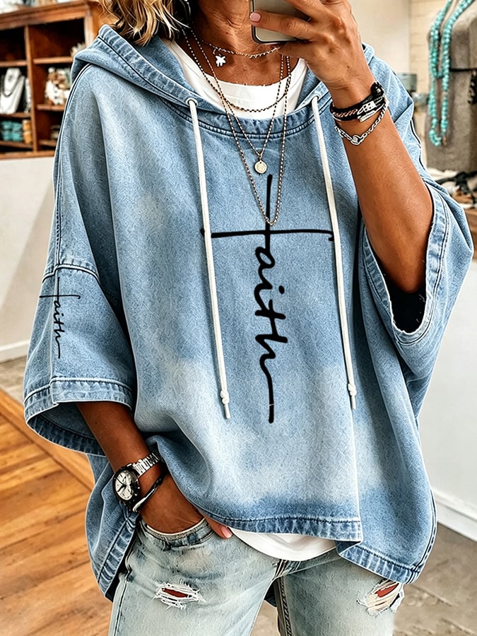 Women's  Faith Over Fear Printing  Top
