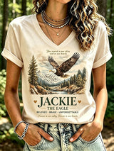 Women's Retro Fly Strong Jackie Print   T-Shirt
