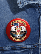 Unisex Retro America's Couple Jackie & Shadow Pin-Back Button