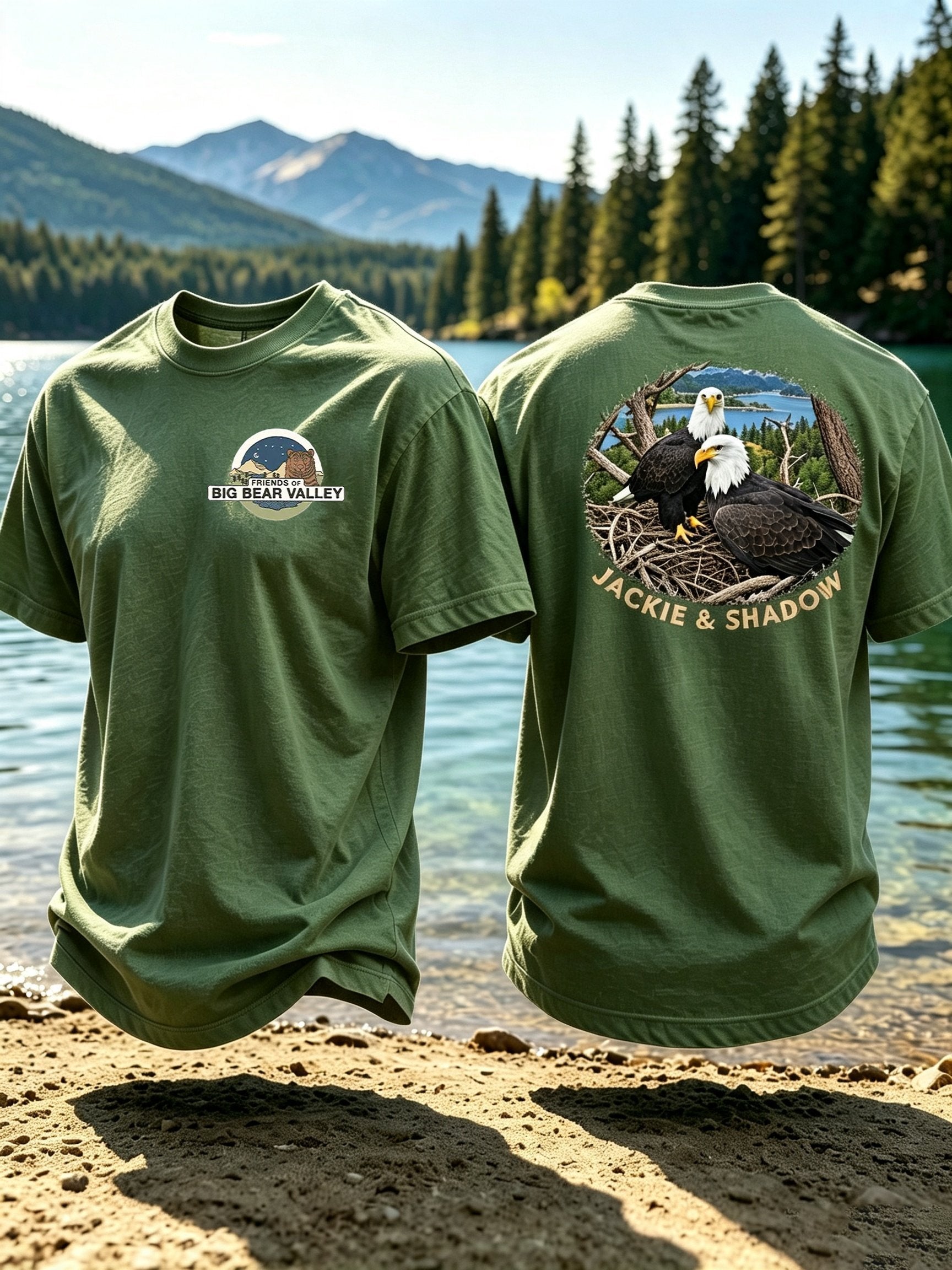 Men's Retro Jackie And Shadow Bald Eagle Printed Casual T-Shirt