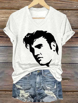Women's Vintage Printed Casual V-Neck T-Shirt
