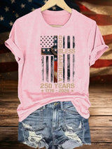 Women's GOD BLESS AMERICA Printed T-Shirt