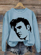 Women's Vintage Print Round Neck Sweatshirt