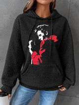 Women's Retro King Of Rock Roll Print Hoodie