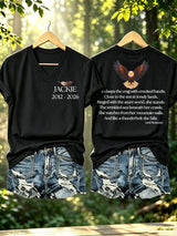 Women's Jackie The Bald Eagle Of Big Bear Lake Print V Neck T-Shirt