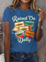 Retro Raised On Dolly Print T-Shirt