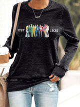 King Of Rock Roll Print Sweatshirt