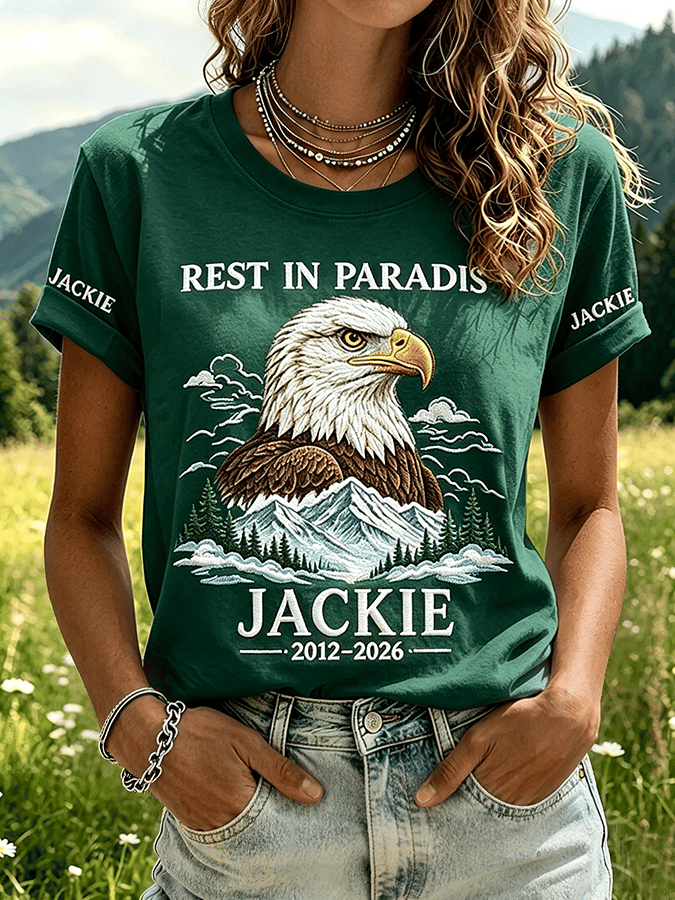 Women's Retro "Forever Watching The Sky" Jackie Print Crew Neck T-Shirt