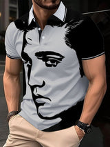 Men's Vintage Music Star Printed Polo Shirt