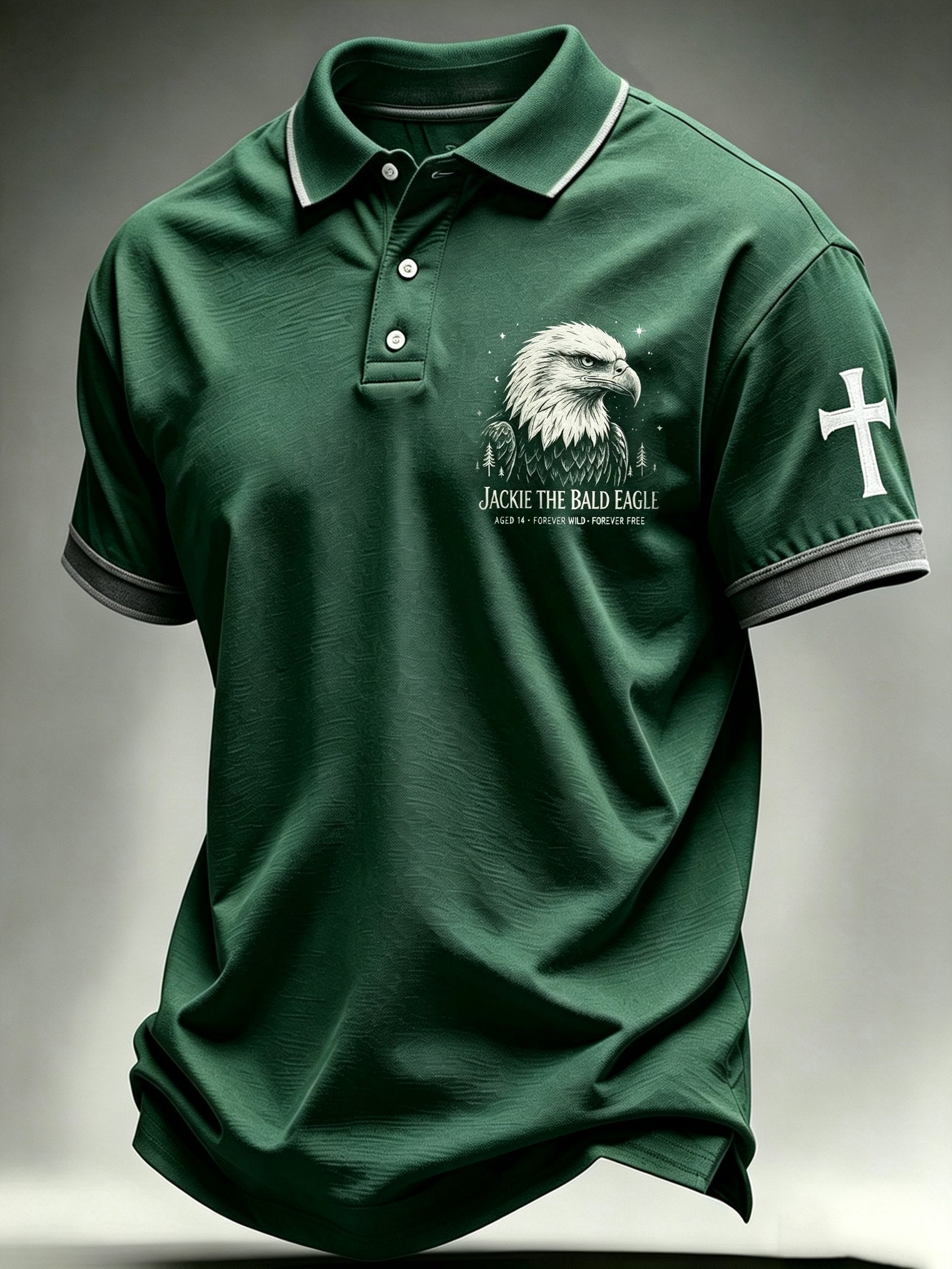 Men's Animal-Print Casual Polo Shirt