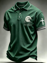 Men's Animal-Print Casual Polo Shirt