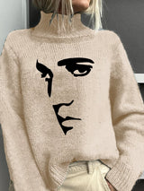 Retro King Of Rock Roll Print Sweater