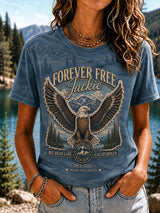 Women'S Casual Bald Eagle "Jackie" Print Top
