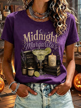 Women's Midnight Margaritas Print Casual T-shirt