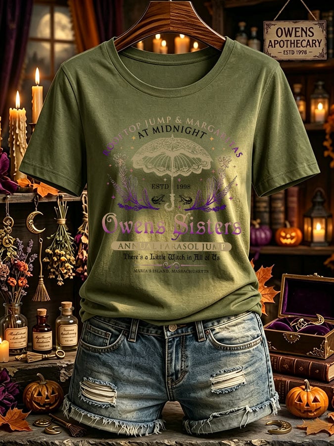 Women's Owens Sisters Apothecary Witch Print Casual T-shirt