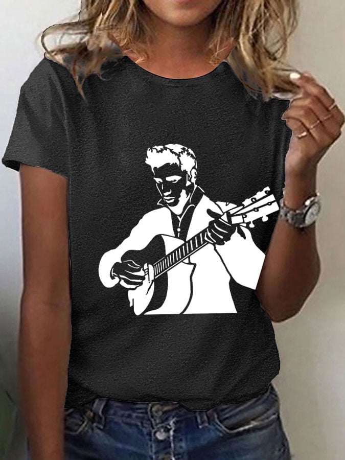 Women's Retro Music Star Print T-Shirt