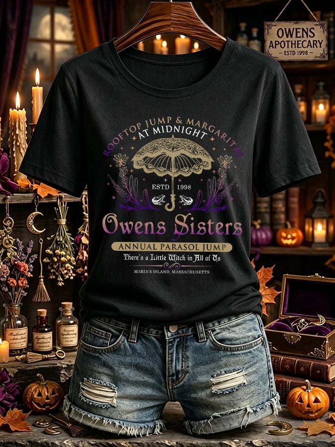 Women's Owens Sisters Apothecary Witch Print Casual T-shirt