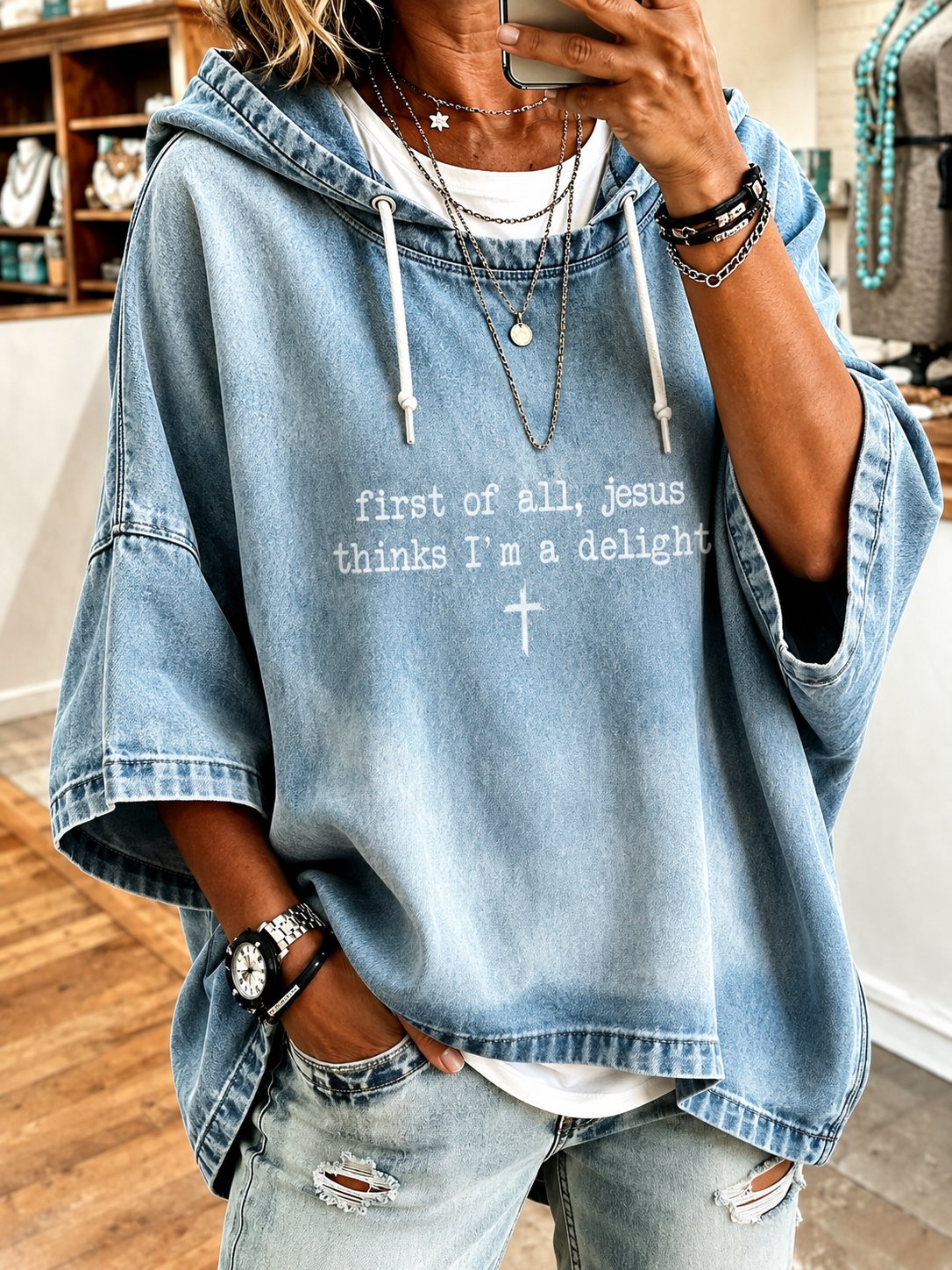 Women's  "Faith" Print Casual Top