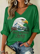 Women's Jackie and Shadow Print Waffle-Knit Casual T-Shirt