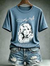 Women's Forever Our Queen of Country Print Short-Sleeve Top