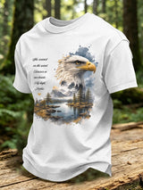 Men's Retro Jackie Bald Eagle Tribute Forever in Our Hearts Eagle Printed Casual T-Shirt