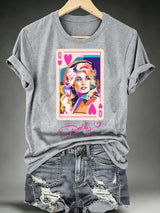 Women's Queen of Hearts Shirt Country Music Graphic Print T-Shirt