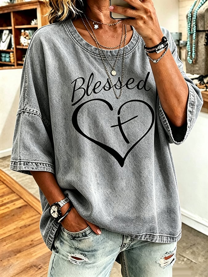 Women's God Is Good Faith Cross Print Hooded Sweatshirt