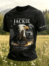 Retro "Always Look Up to the Sky" - Soar Strong and Unyielding! Jackie Print Crew Neck T-Shirt
