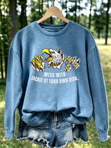 Women's "MESS WITH JACKIE AT YOUR OWN RISK" Crew Neck Sweatshirt