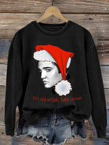 Women's Vintage It's Cold Outside Baby Print Round Neck Sweatshirt