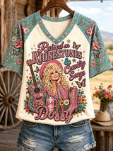 Women'S Country Cowgirl Dolly Commemorative Print T-Shirt