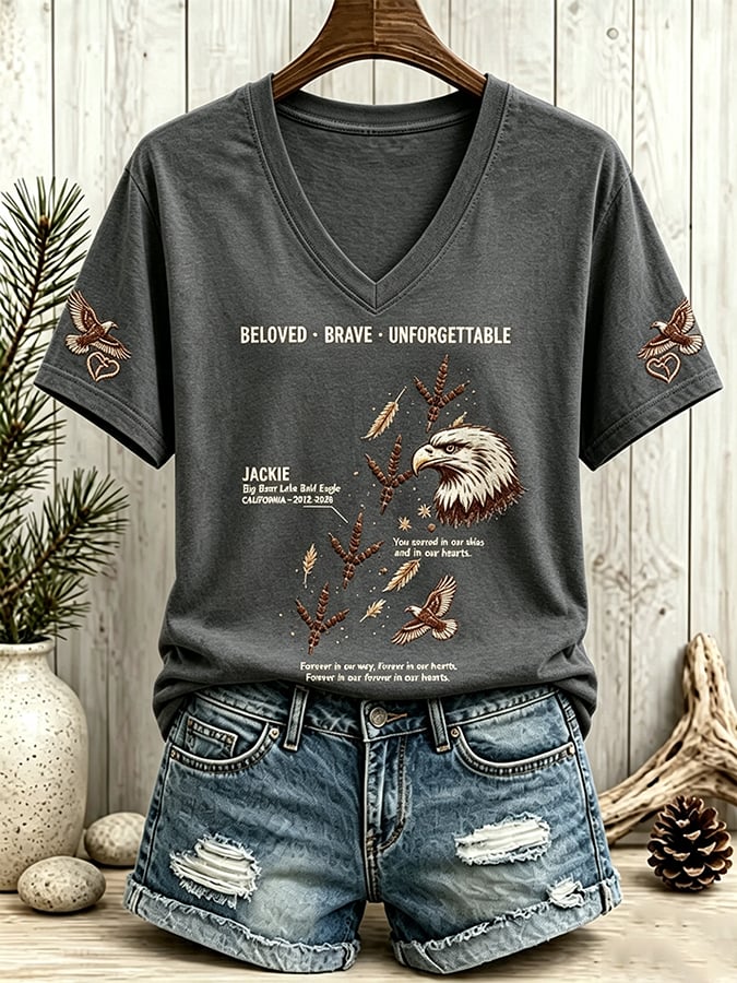 Retro In Loving Memory Of Jackie Rest In Peace Jackie Of Big Bear Valley A Legend. Forever In Our Hearts Print T-Shirt