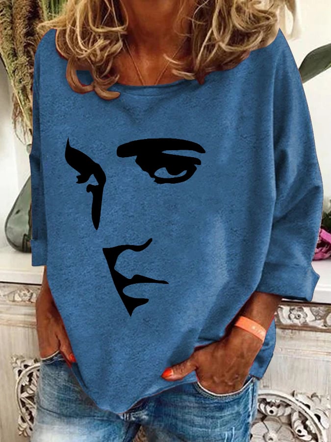 Retro King Of Rock Roll Print Sweatshirt