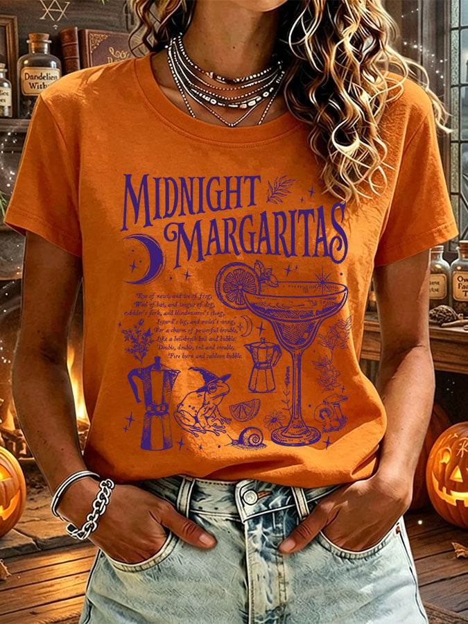 Women's Midnight Margaritas Print Casual T-shirt