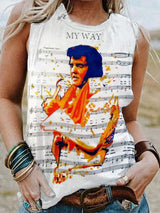 Women's Casual Loose Print Tank Top