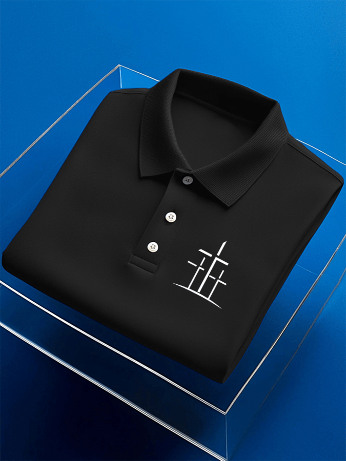 Men's Faith Printed Casual Polo Shirt