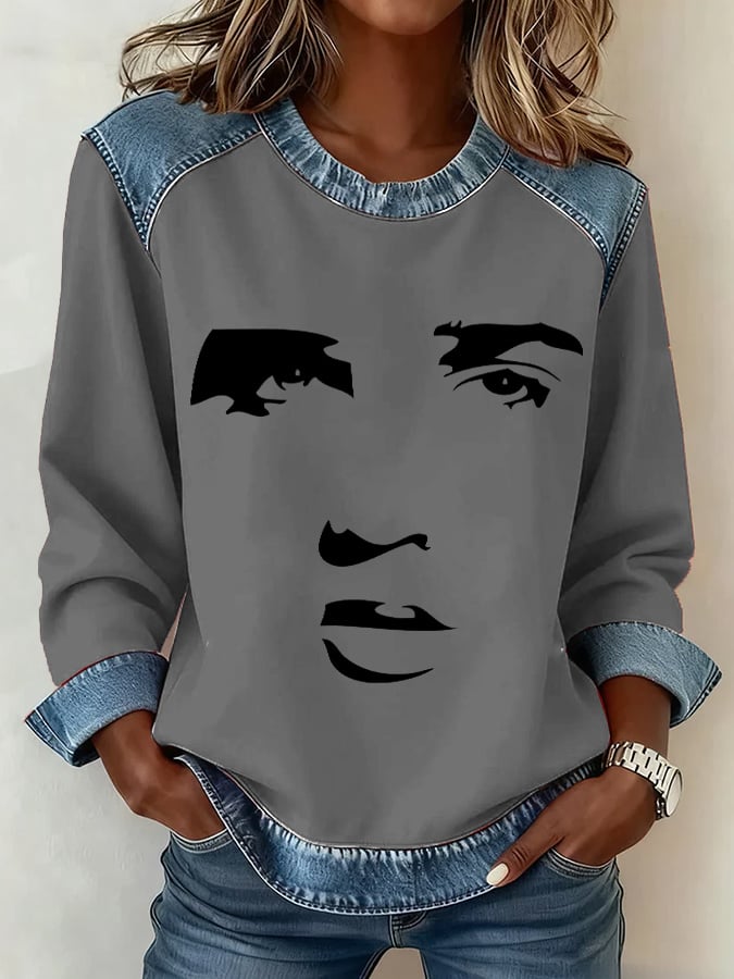 Women's King Of Rock Roll Printed Sweatshirt