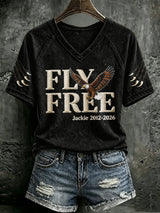 Women's Fly Free Jackie Print Casual T-shirt