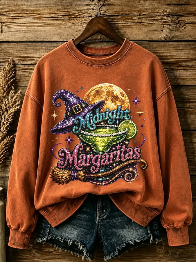 Women's Midnight Margaritas Print Casual Sweatshirt