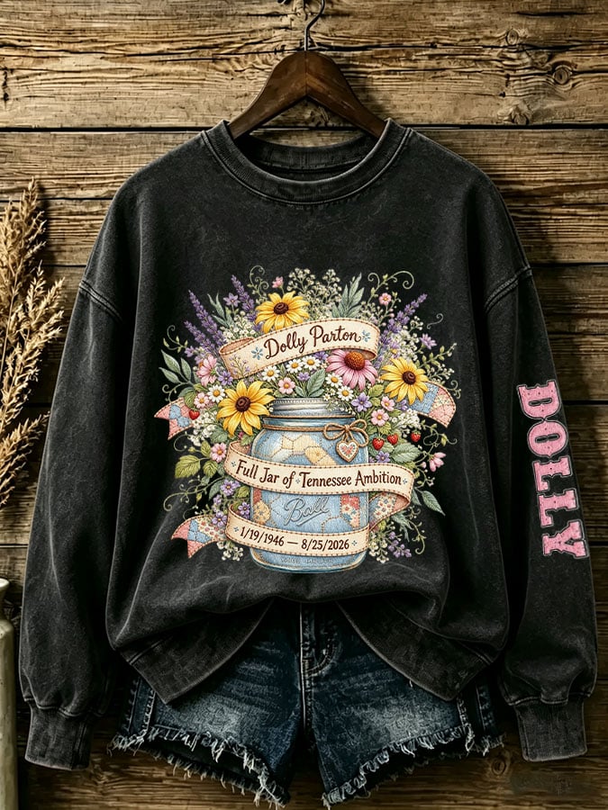 Women's Country Music Legend Tribute Print Casual Sweatshirt