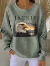 Retro Jackie Forever Our Queen Print Sweatshirt