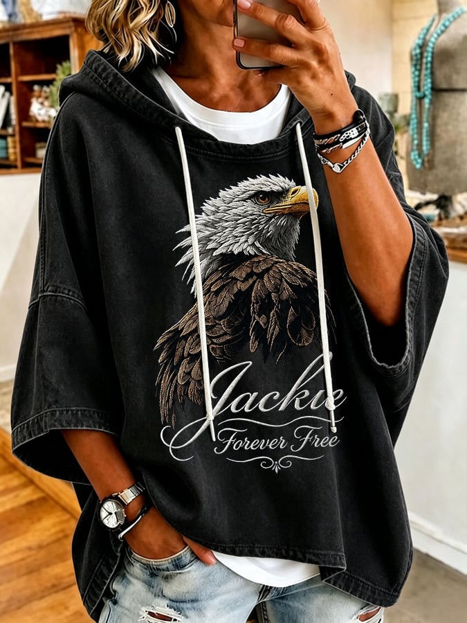 Women'S Casual Bald Eagle "Jackie" Print Top