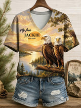 Women's Fly Free Jackie Print Casual T-shirt