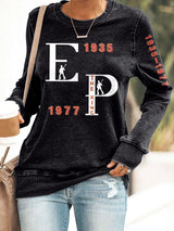 Retro King Of Rock Roll 1935-1977 Print Sweatshirt