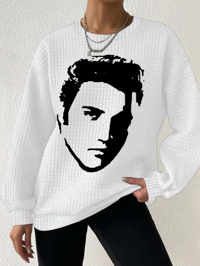 Women's Vintage Print Long Sleeve Sweatshirt