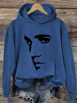 Retro King Of Rock Roll Printed Hoodie