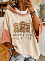 Women'S Casual "Faith" Print Top