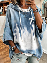 Women's Faith Cross Print Hooded Sweatshirt