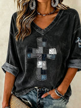 Women's God Is Good Faith Cross Print Hooded Sweatshirt