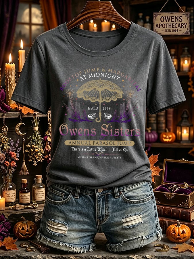 Women's Owens Sisters Apothecary Witch Print Casual T-shirt